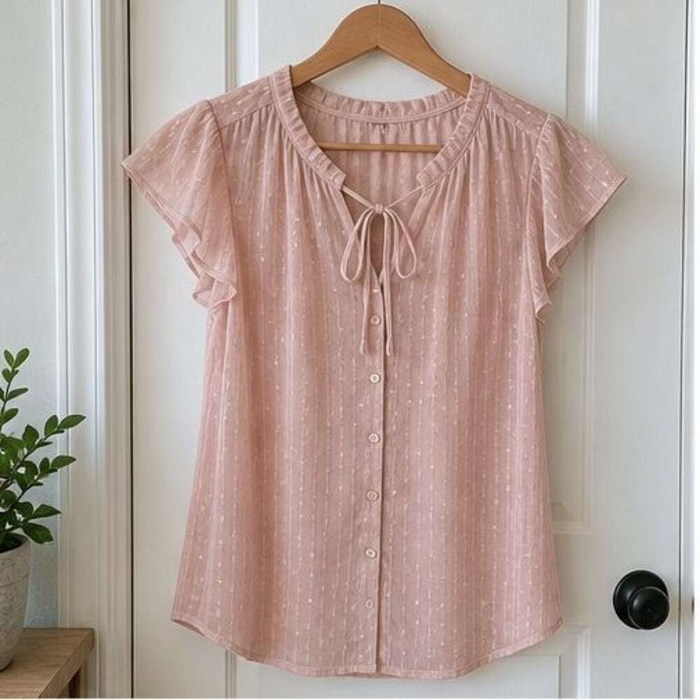 Blush Button Blouse